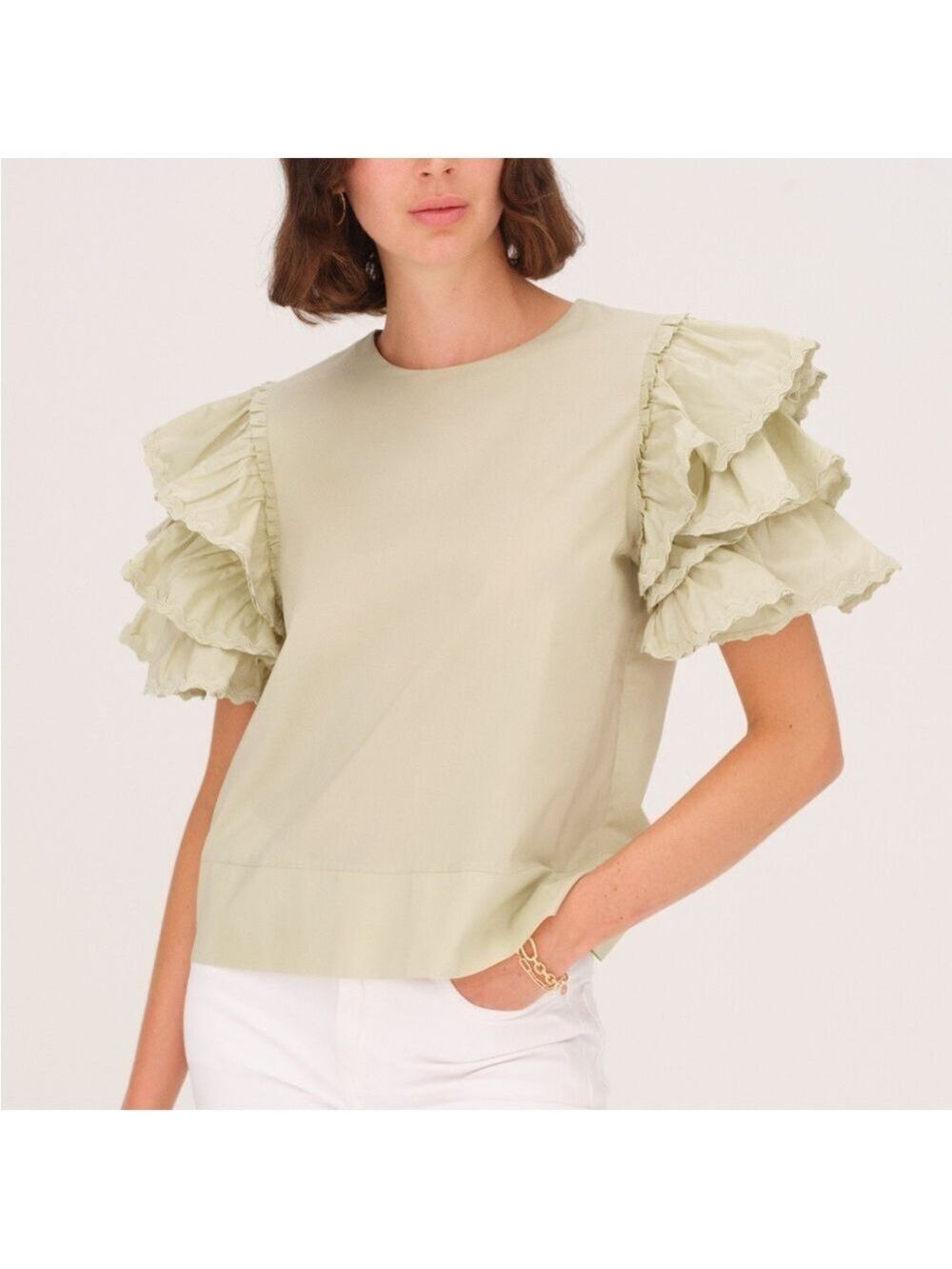 NWT Harshman Juliette Blouse in Soft Green Size XS